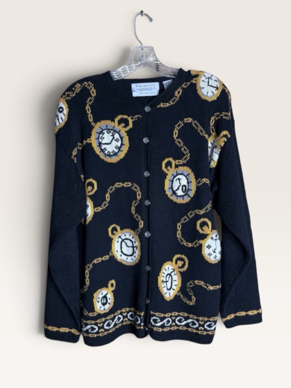 Vintage Signatures by Northern Isles Pocket Watch Cardigan S Hand Embroidered